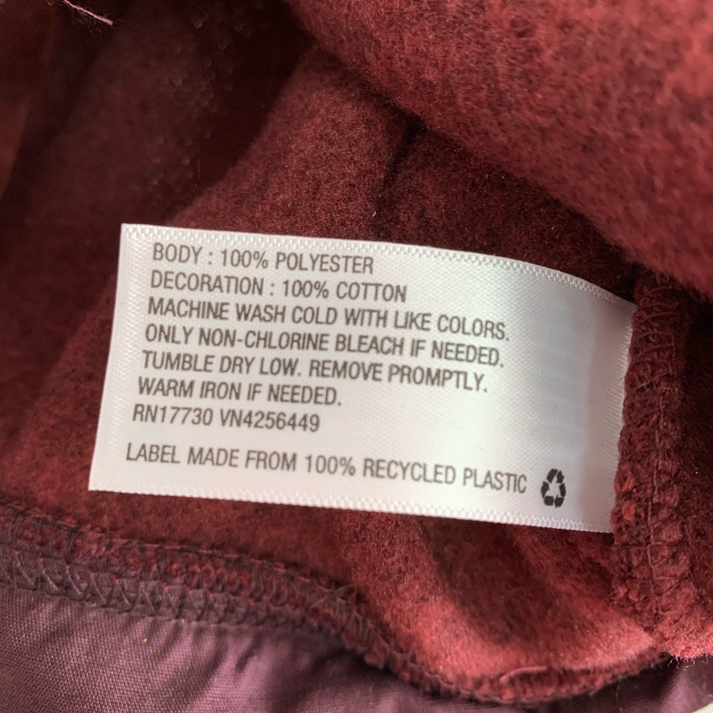 Goodfellow & Co Burgundy Zip-Up Fleece Jacket NWT - Picture 8 of 8